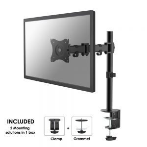 MountingMinimum screen size compatibility25.4 cm (10")Number of displays supported1Minimum VESA mount75 x 75 mmMaximum VESA mount100 x 100 mmDistance to the wall (min)4 cmDistance to the wall (max)43 cmMaximum weight capacity8 kgMaximum screen size compatibility76.2 cm (30")ErgonomicsHeight adjustmentYesHeight adjustment range0 - 400 mmSwivel angle180°Tilt angle range0 - 90°Angle of rotation360°Technical detailsDistance to the wall (min)4 cmDistance to the wall (max)43 cmProduct colourBlackDesignProduct colourBlackWeight & dimensionsPackage width163 mmPackage depth110 mmPackage height478 mmHeight400 mmPackage net weight3.33 kgLogistics dataMaster (outer) case width49.5 cmMaster (outer) case length34 cmMaster (outer) case height24 cmQuantity per master (outer) case4 pc(s)Master (outer) case net weight13.3 kgOther featuresCountry of originChina