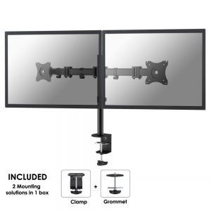 MountingMinimum screen size compatibility25.4 cm (10")Number of displays supported2Minimum VESA mount75 x 75 mmMaximum VESA mount100 x 100 mmDistance to the wall (min)4 cmDistance to the wall (max)43 cmMaximum weight capacity8 kgMaximum screen size compatibility68.6 cm (27")ErgonomicsHeight adjustmentYesHeight adjustment range0 - 400 mmSwivel angle180°Tilt angle range0 - 90°Angle of rotation360°Technical detailsDistance to the wall (min)4 cmDistance to the wall (max)43 cmProduct colourBlackDesignProduct colourBlackWeight & dimensionsPackage width150 mmPackage depth130 mmPackage height473 mmHeight400 mmPackage net weight4.44 kgLogistics dataMaster (outer) case width49.5 cmMaster (outer) case length31.5 cmMaster (outer) case height27 cmQuantity per master (outer) case4 pc(s)Master (outer) case net weight17.8 kgOther featuresCountry of originChina